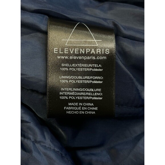 NEW Eleven Paris LA Collection Bomber Jacket Men's Sz L Navy Zip Up Streetwear - Picture 8 of 12